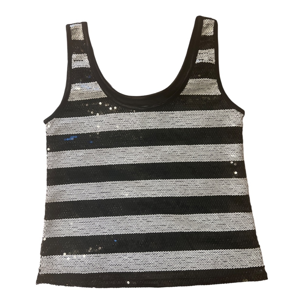 DEANE SEQUENCE BLACK AND WHITE STRIPE TANK